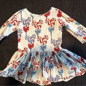 Kids Candy Cane Print Dress